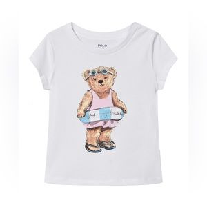 Ralph Lauren Swimming Bear Cotton T-Shirt White